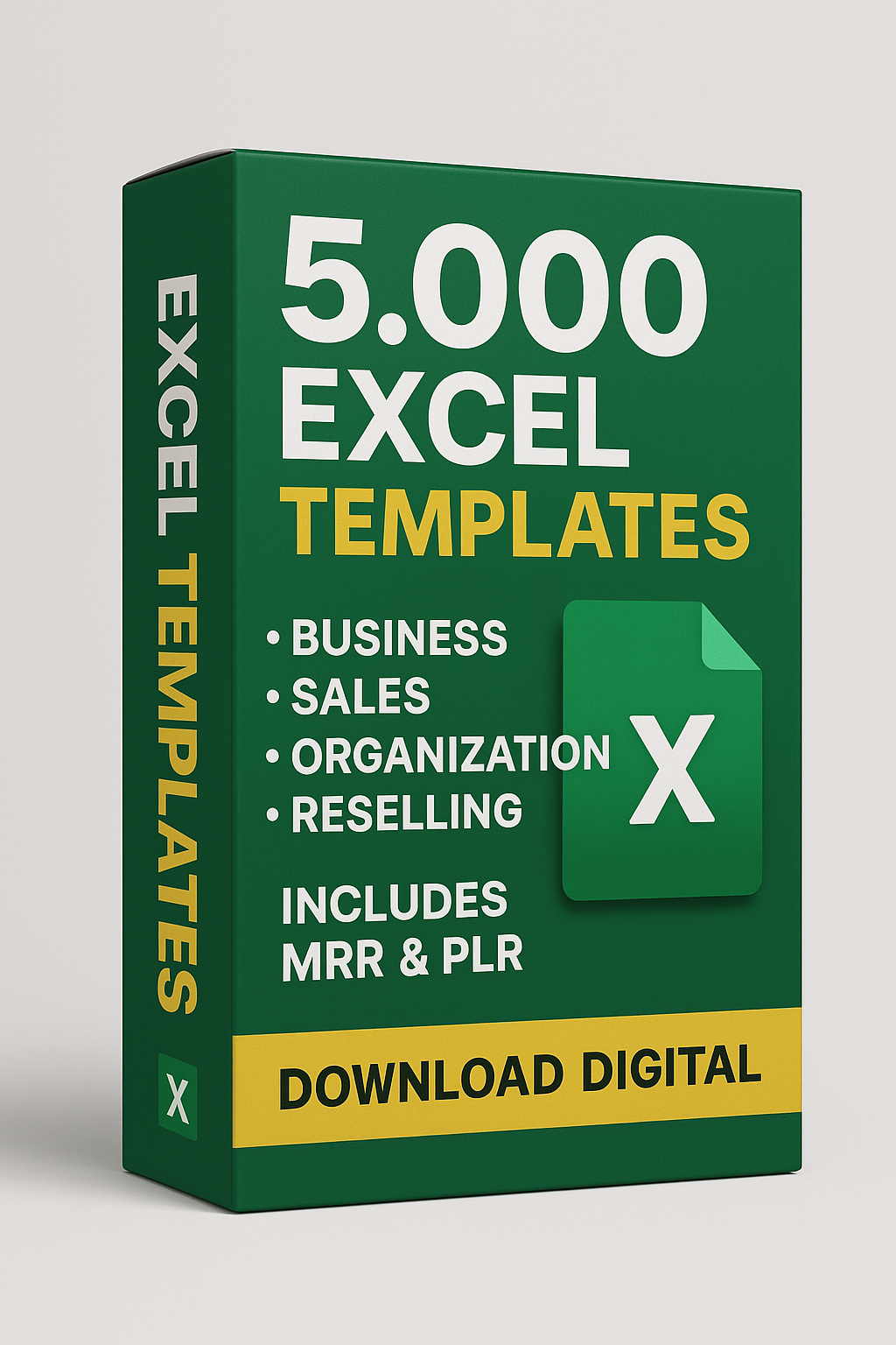 5,000 Excel templates for business, sales, organization, and resale. Includes MRR and PLR (digital download)